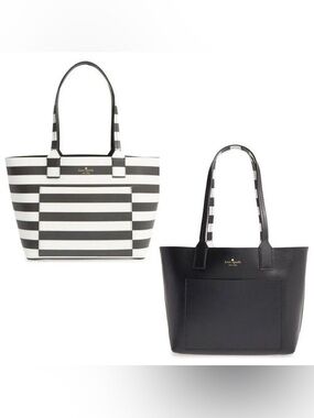 KATE SPADE Jones Street Reversible Posey Stripe Leather Tote